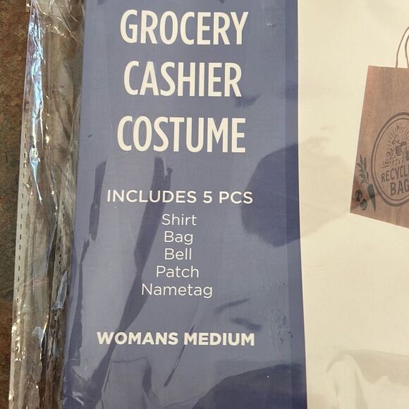 Halloween Costume Organic Health Food Store Cashier Bell Sz Medium - Picture 2 of 6